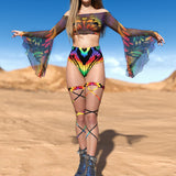 Rainbow Quiver Off Shoulder Set