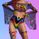 Rainbow Quiver Off Shoulder Set