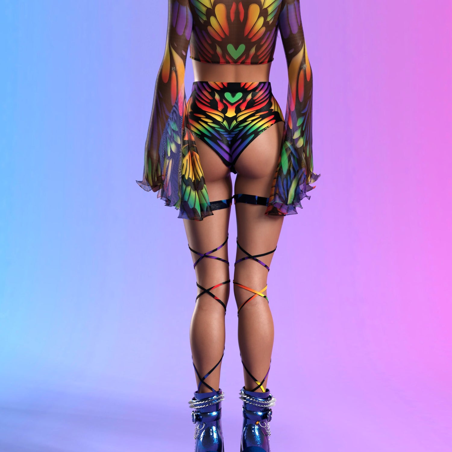 Rainbow Quiver Cut HW Shorts 6