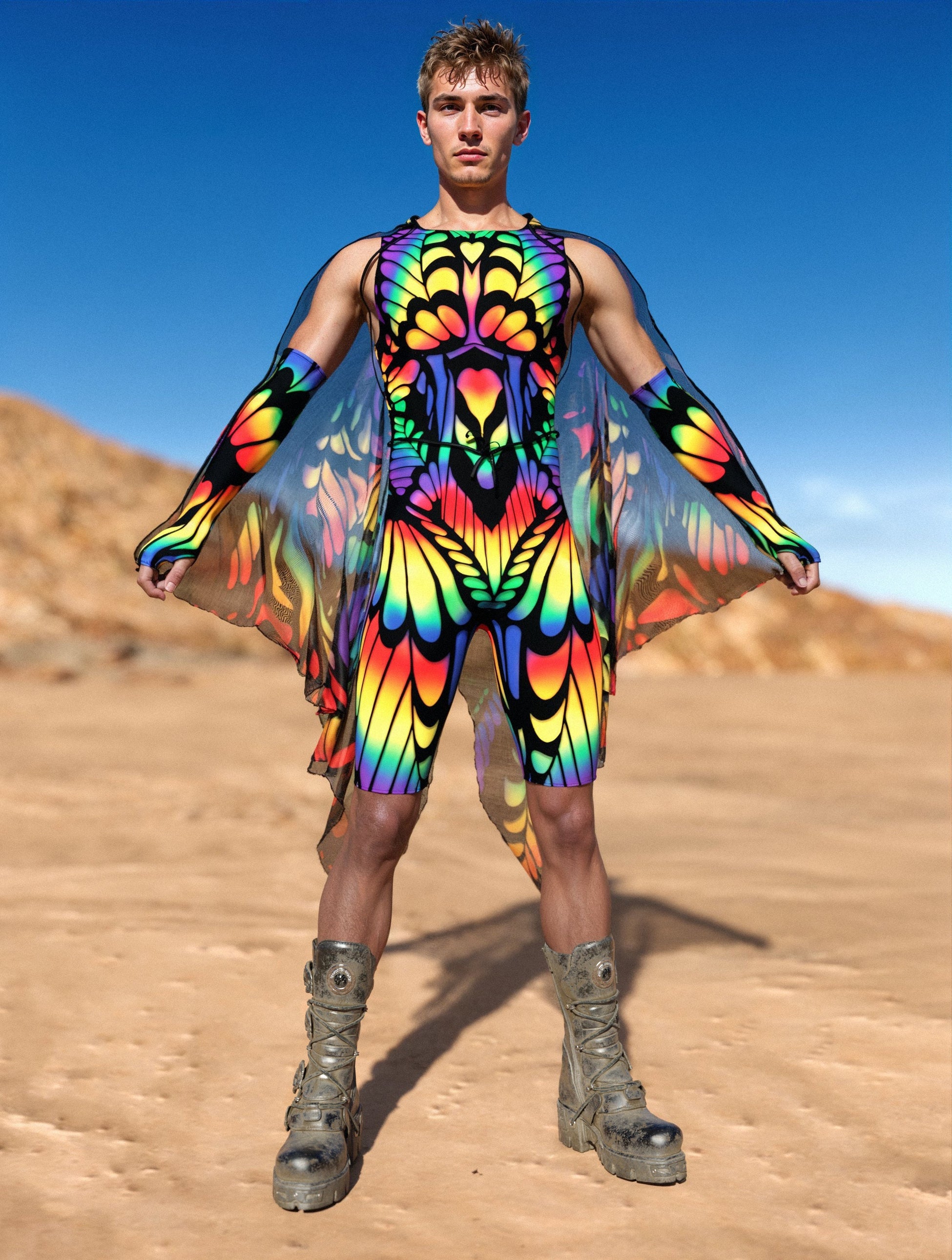Rainbow Quiver Male Mesh Wings 2