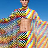 Checkered Past Male Rave Kimono Set