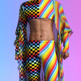 Checkered Past Male Rave Kimono Set