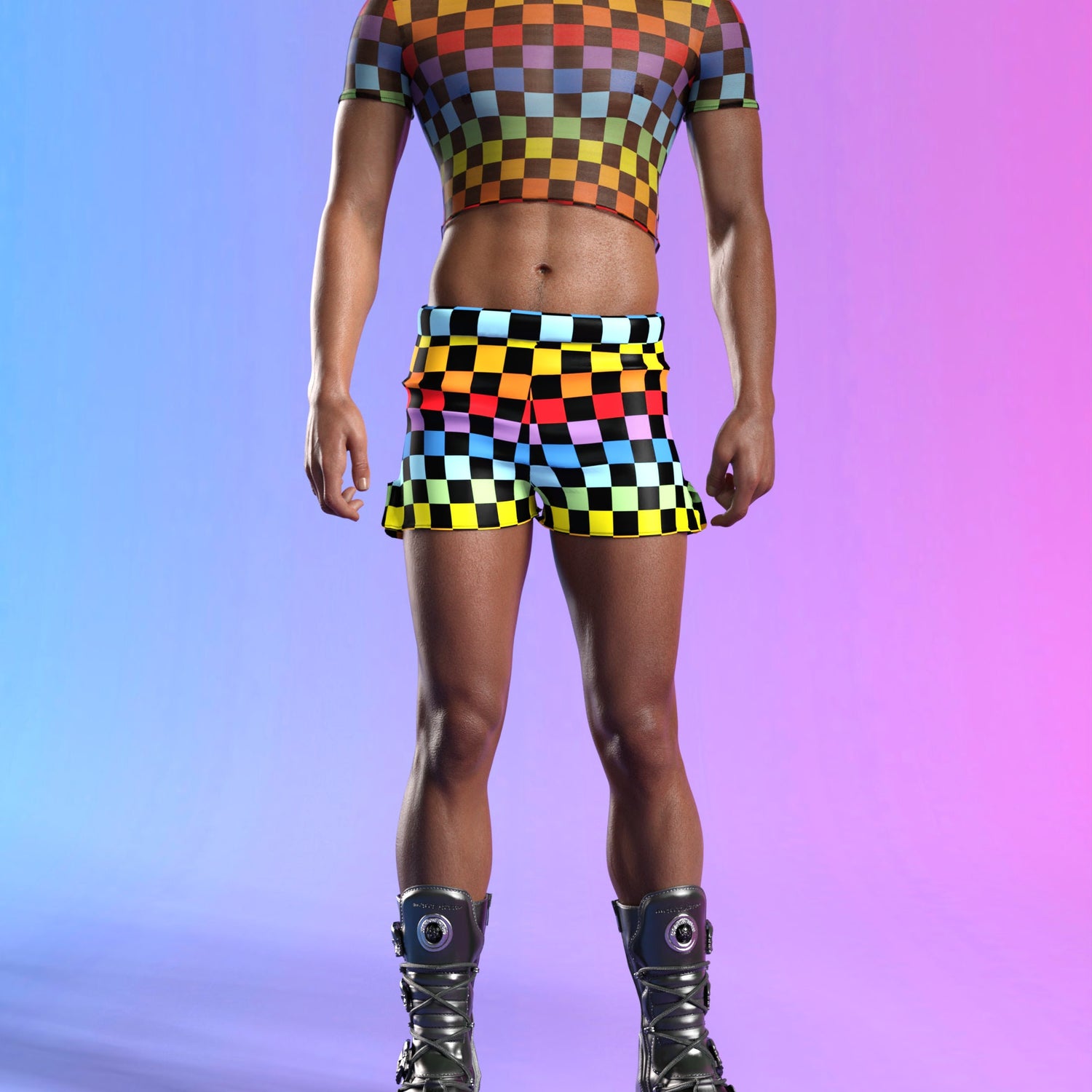 Joy Racer Male Mesh Crop Top Mesh