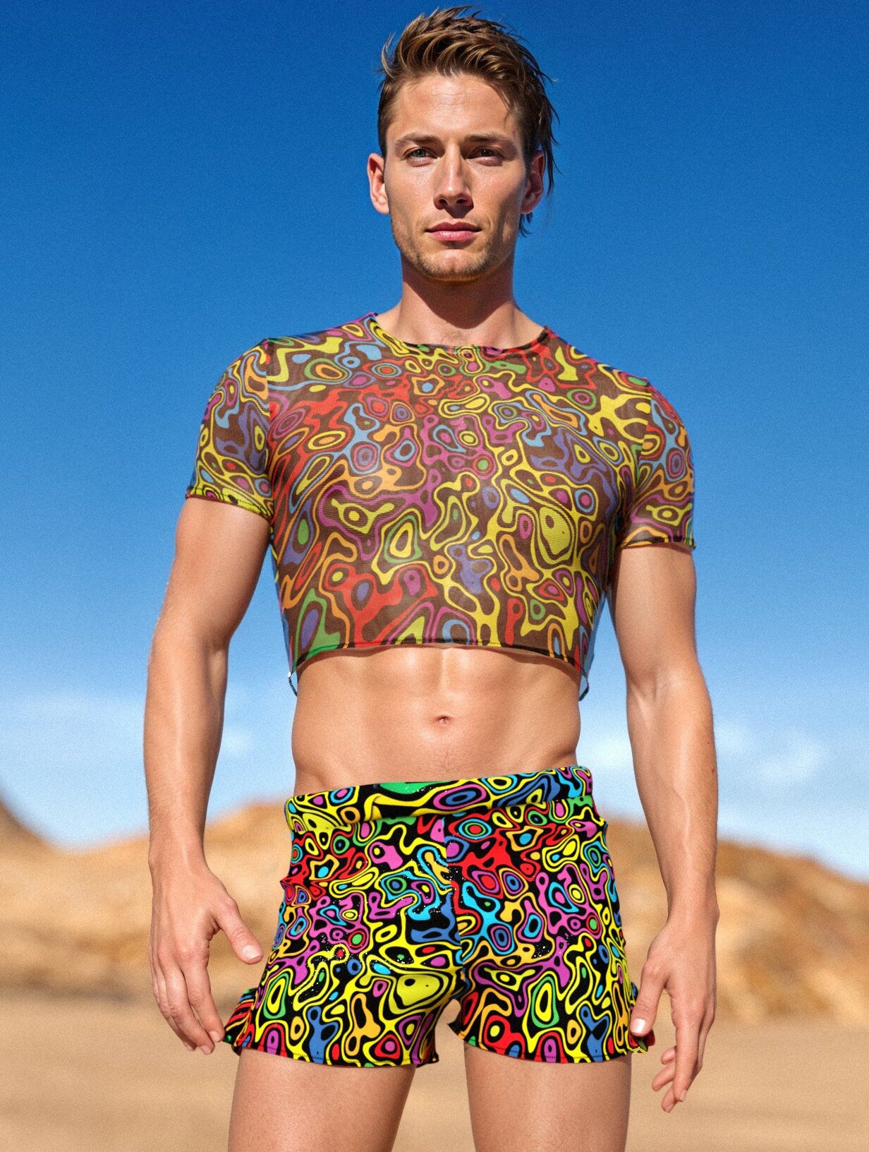 PB and Gay Male Mesh Crop Top