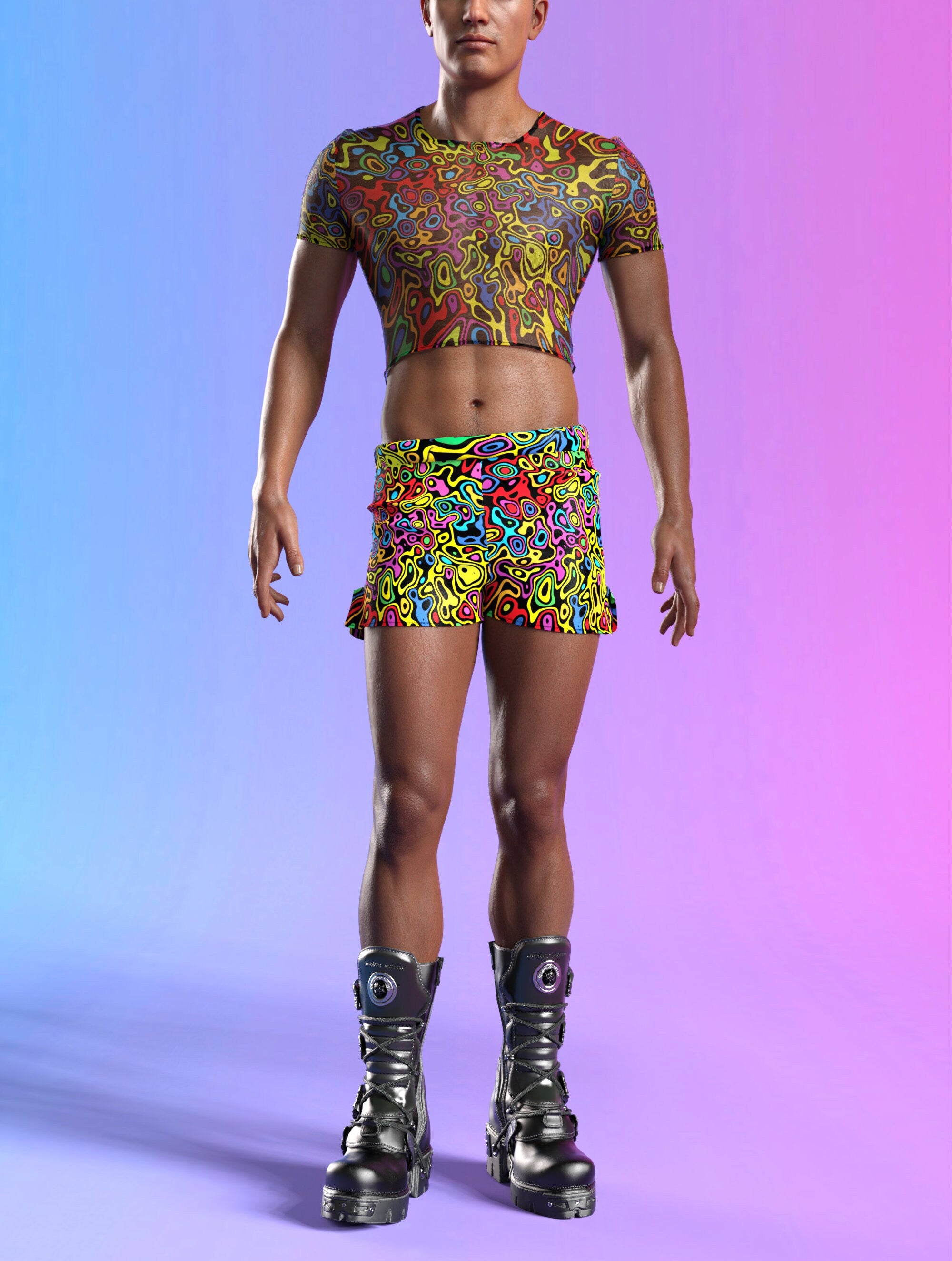 PB and Gay Male Mesh Crop Top Mesh