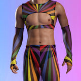 Rainbow Amira Mesh Male Split Pants