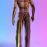 Rainbow Amira Mesh Male Split Pants