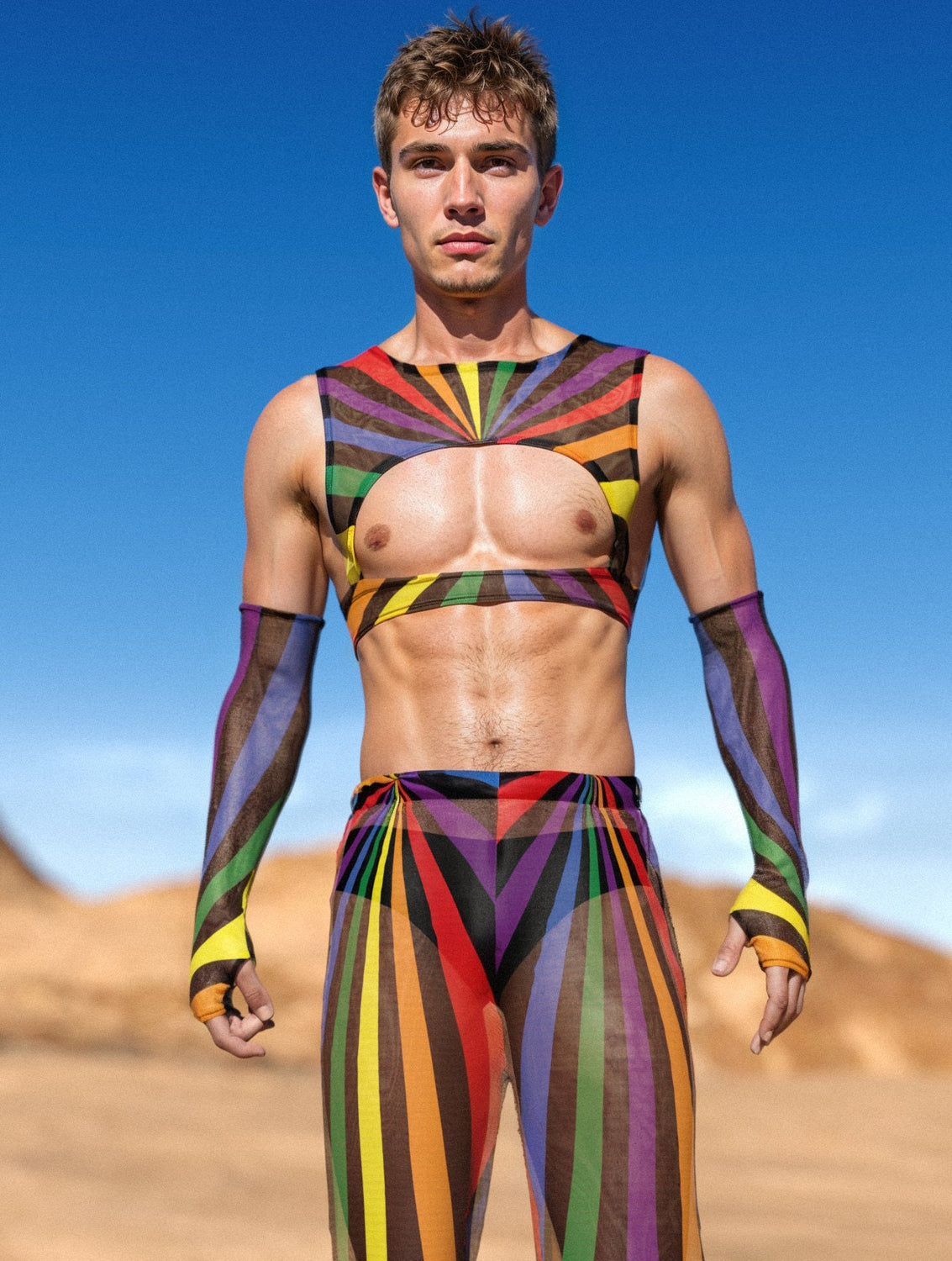 Rainbow Amira Mesh Male Harness Set