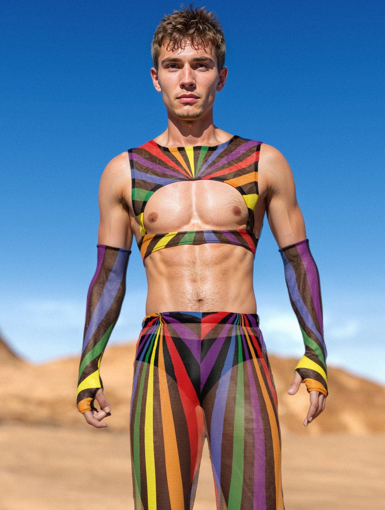 Rainbow Amira Mesh Male Harness Set 1