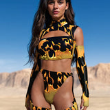 Golden Flame O-Ring Bikini Chaps