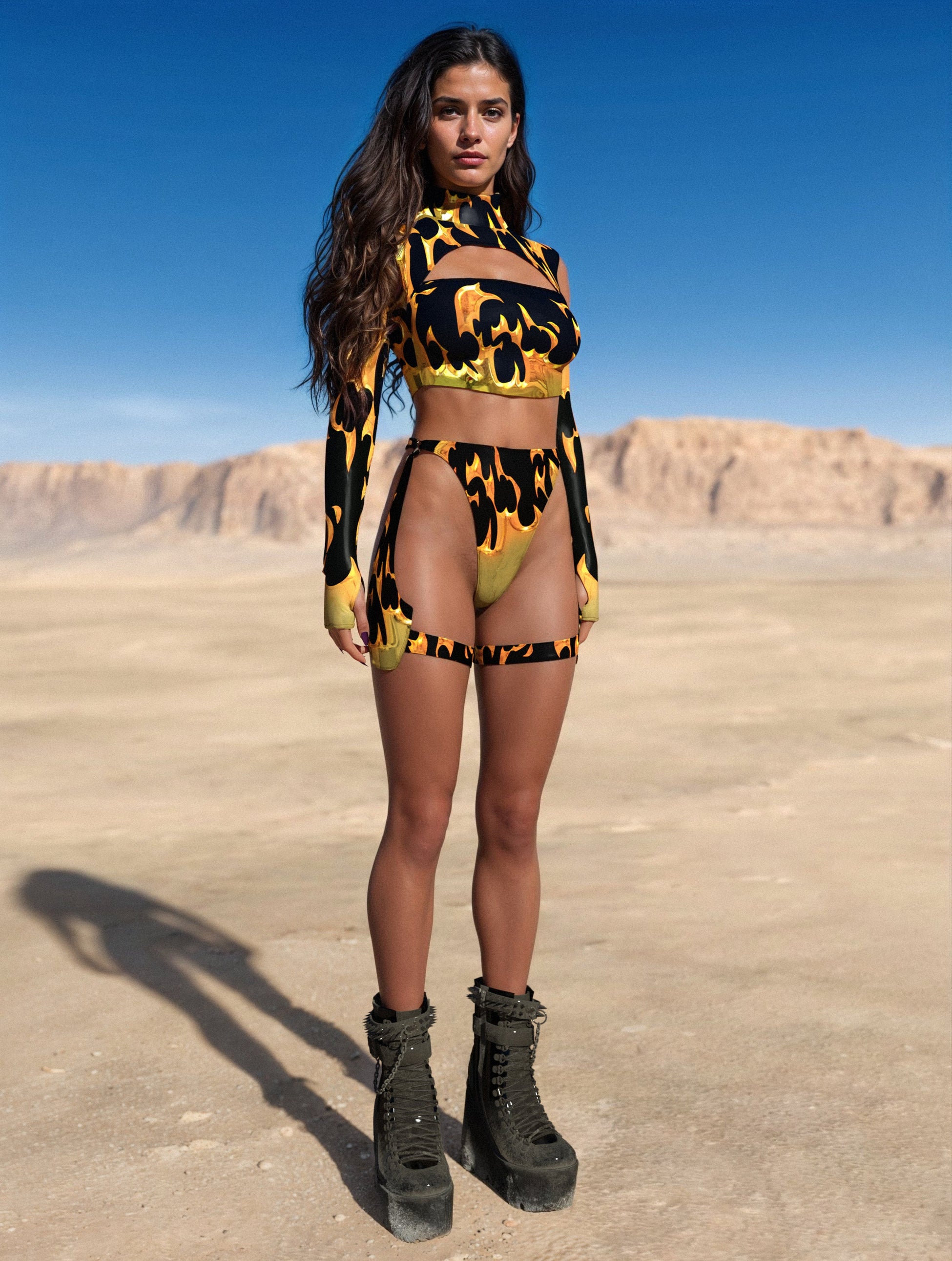 Golden Flame O-Ring Bikini Chaps 2