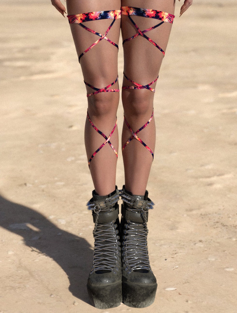 Enflamed Fractal Leg Wraps