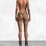 Afterimage Nude Mesh Bare Back Costume