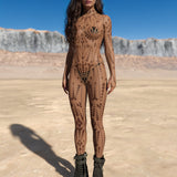 Afterimage Nude Mesh Bare Back Costume