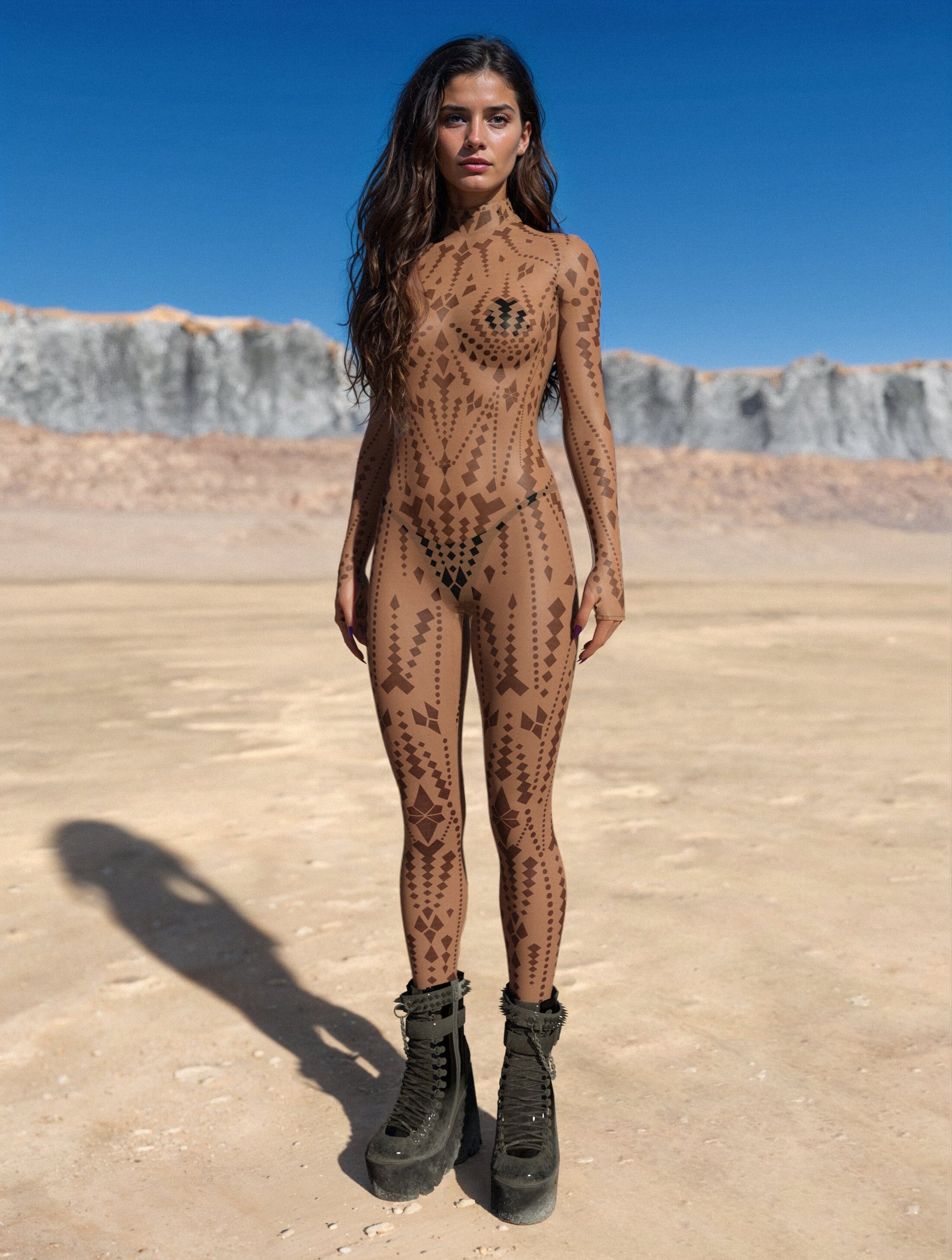 Afterimage Nude Mesh Bare Back Costume 2