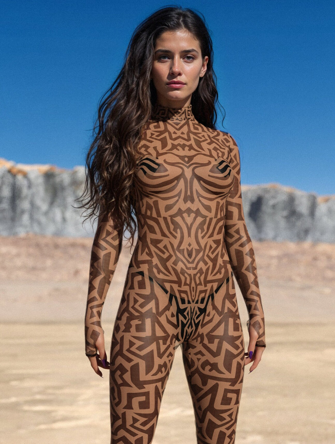 Untamed Mesh Bare Back Costume