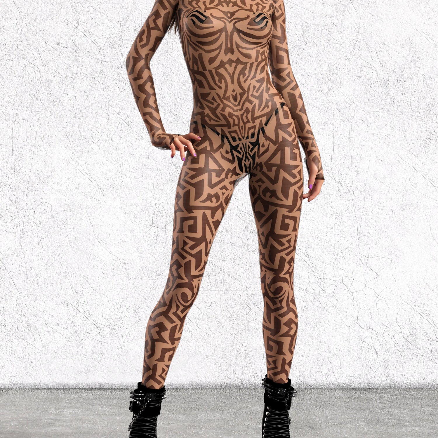 Untamed Mesh Bare Back Costume Mesh