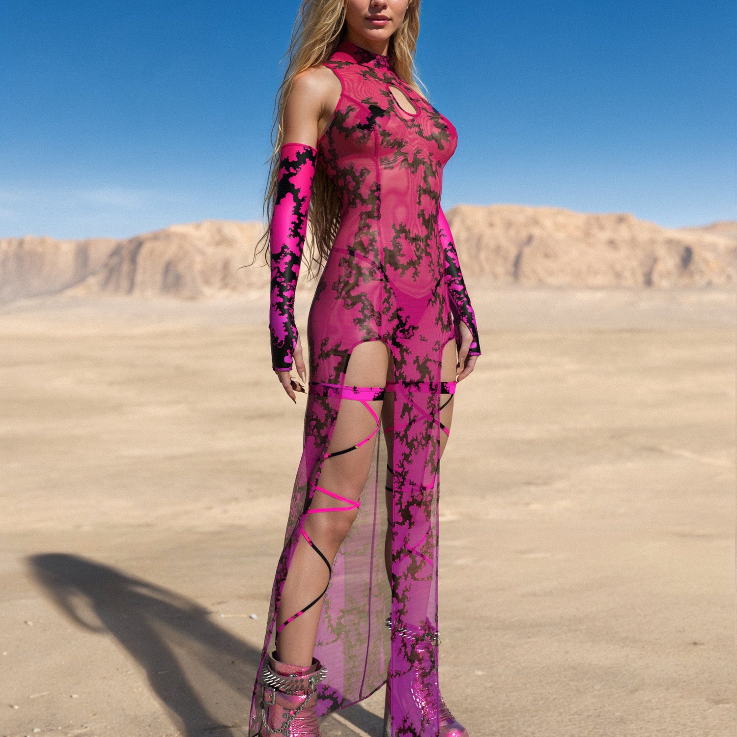 Candy Thunderbolt Rave Hood Lycra