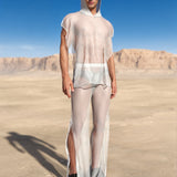 Just White Male Split Pants