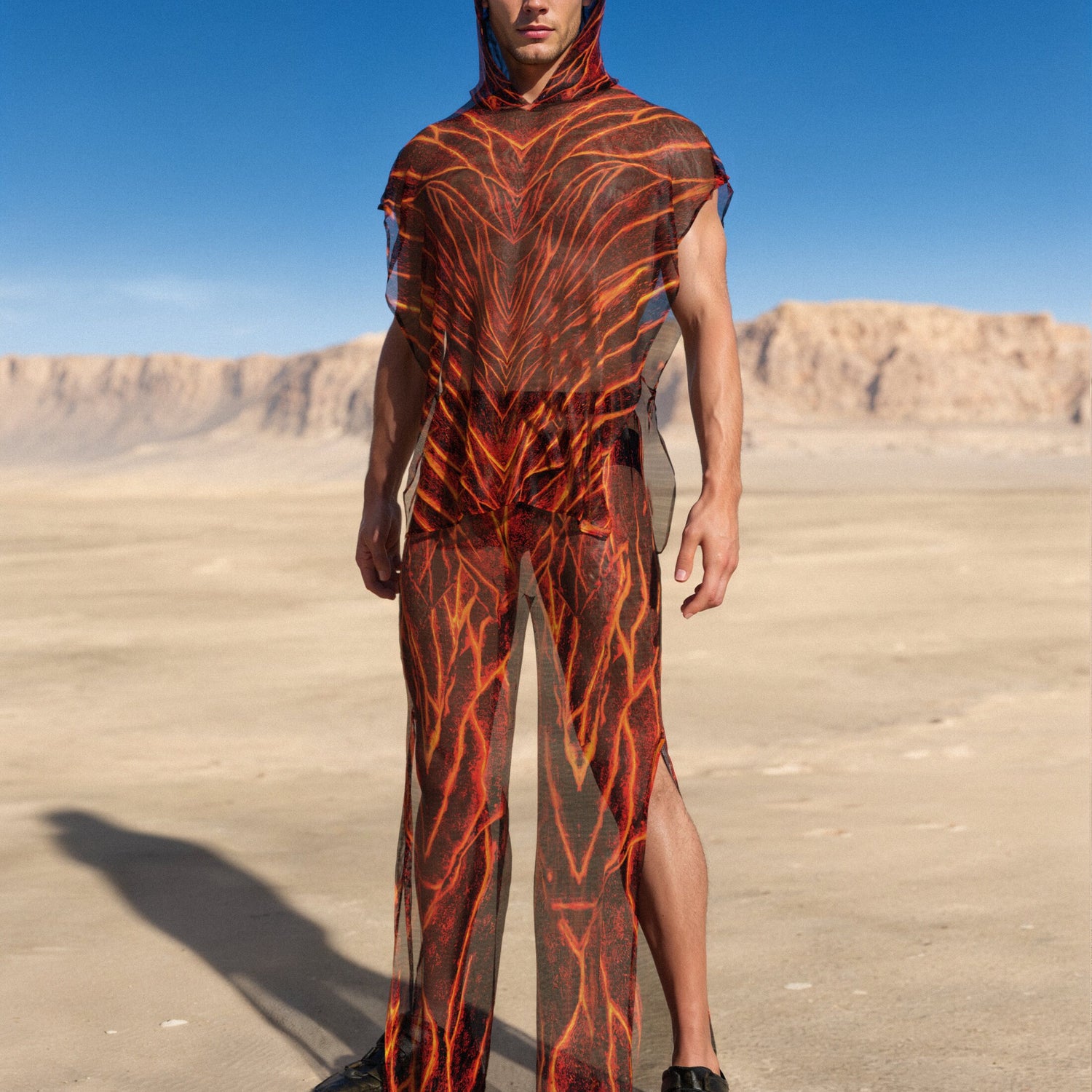 Lava Burst Male Hooded Set Rainbow