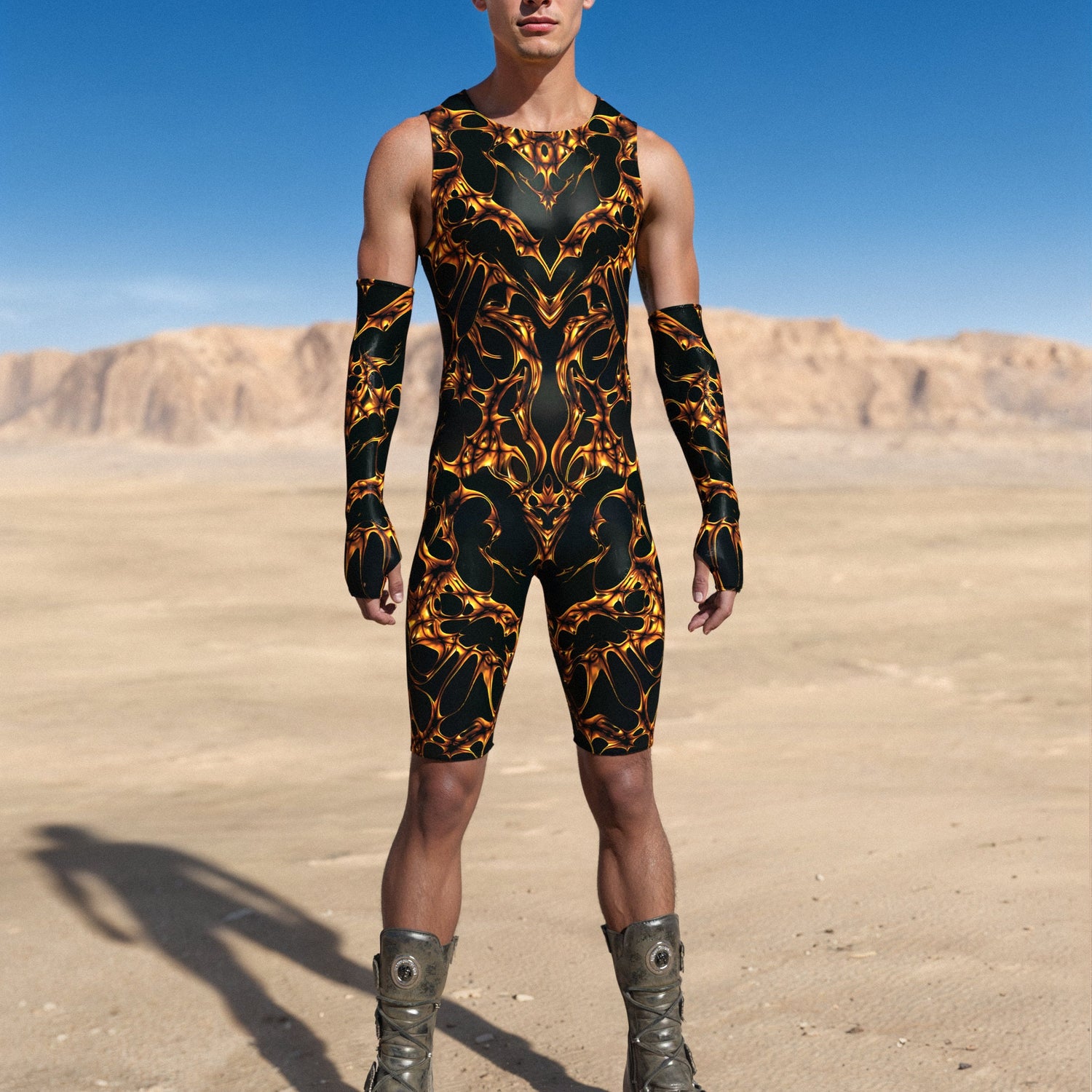 Event Horizon Male Back Zip Romper Festival, Performance