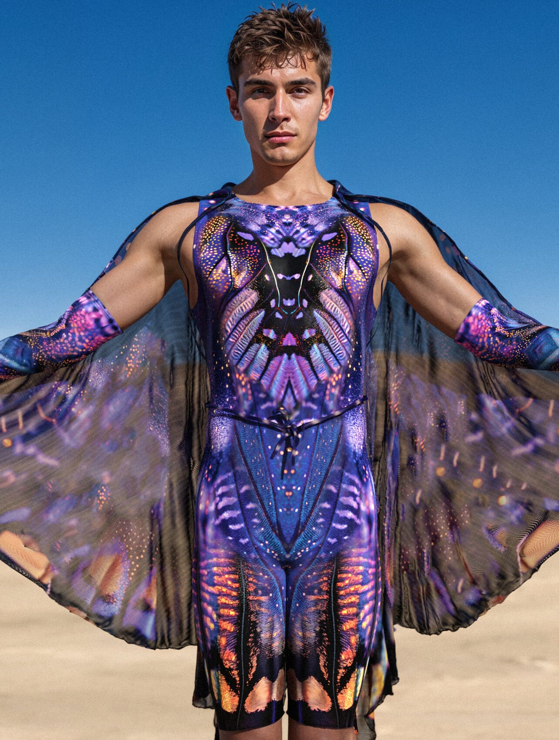 Midnight Desire Male Romper Wings Set