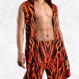 Lava Burst Male Hooded Vest Set