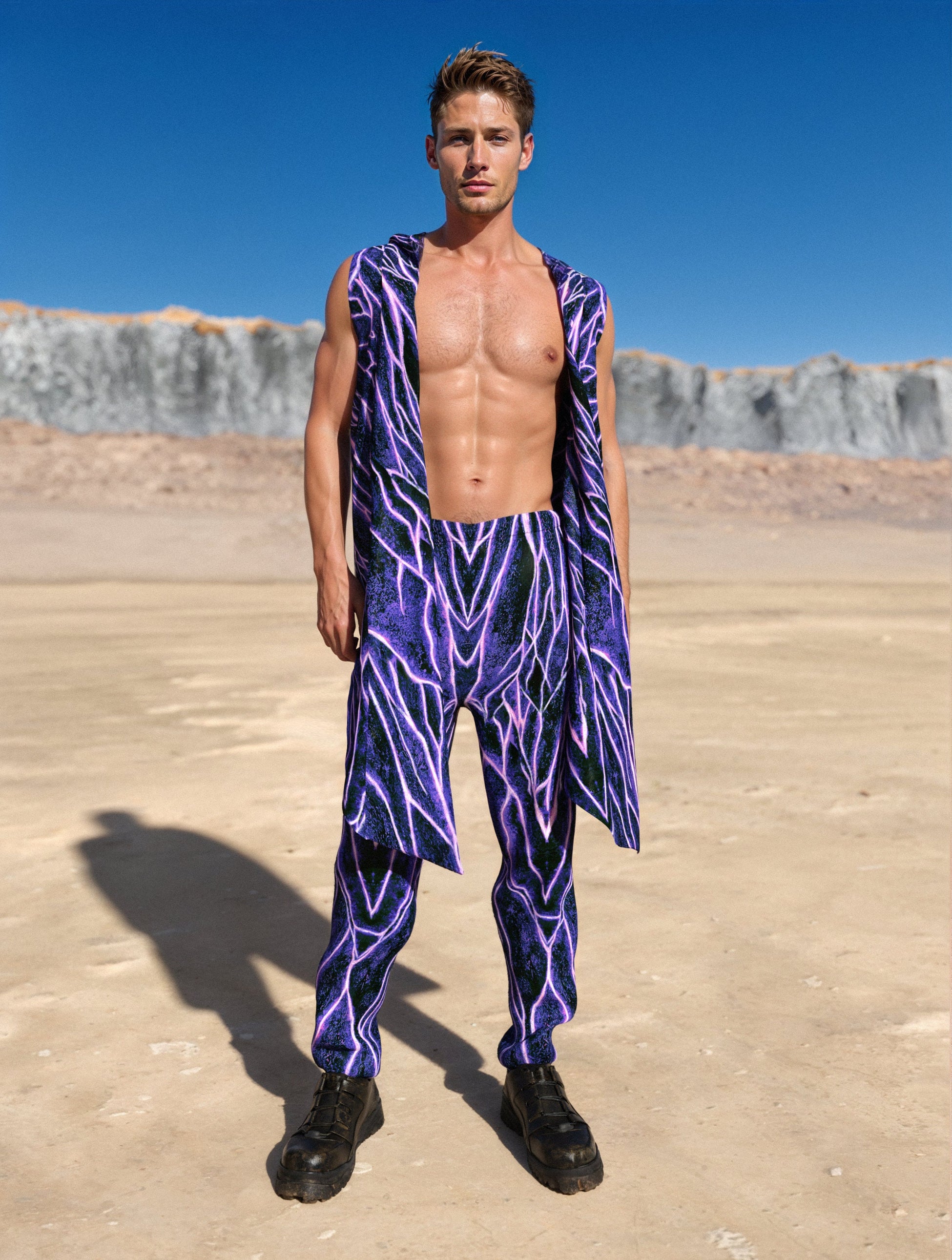 Magenta Burst Male Wide Pants 2