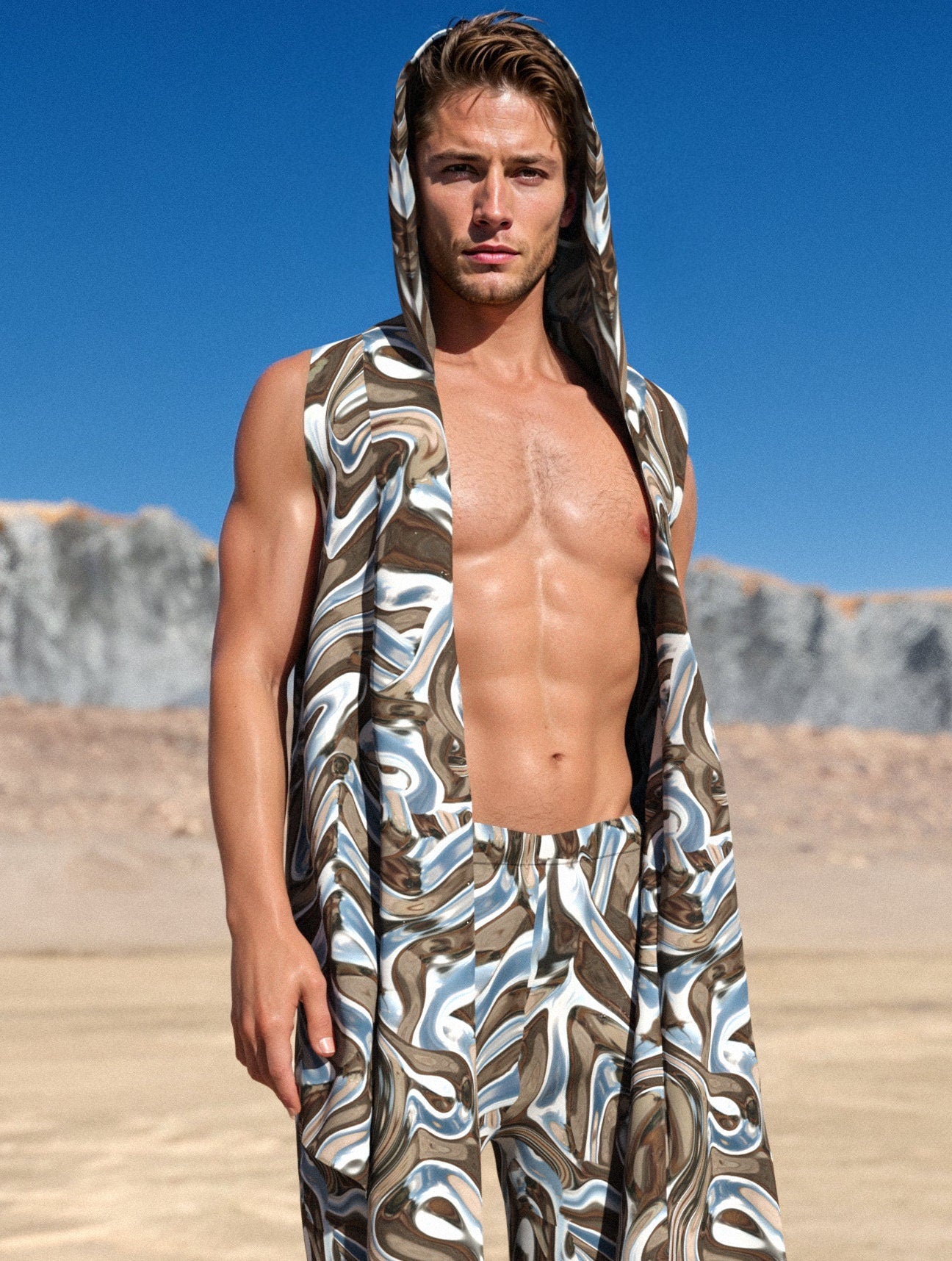 Mecha Vortex Male Hooded Vest Set