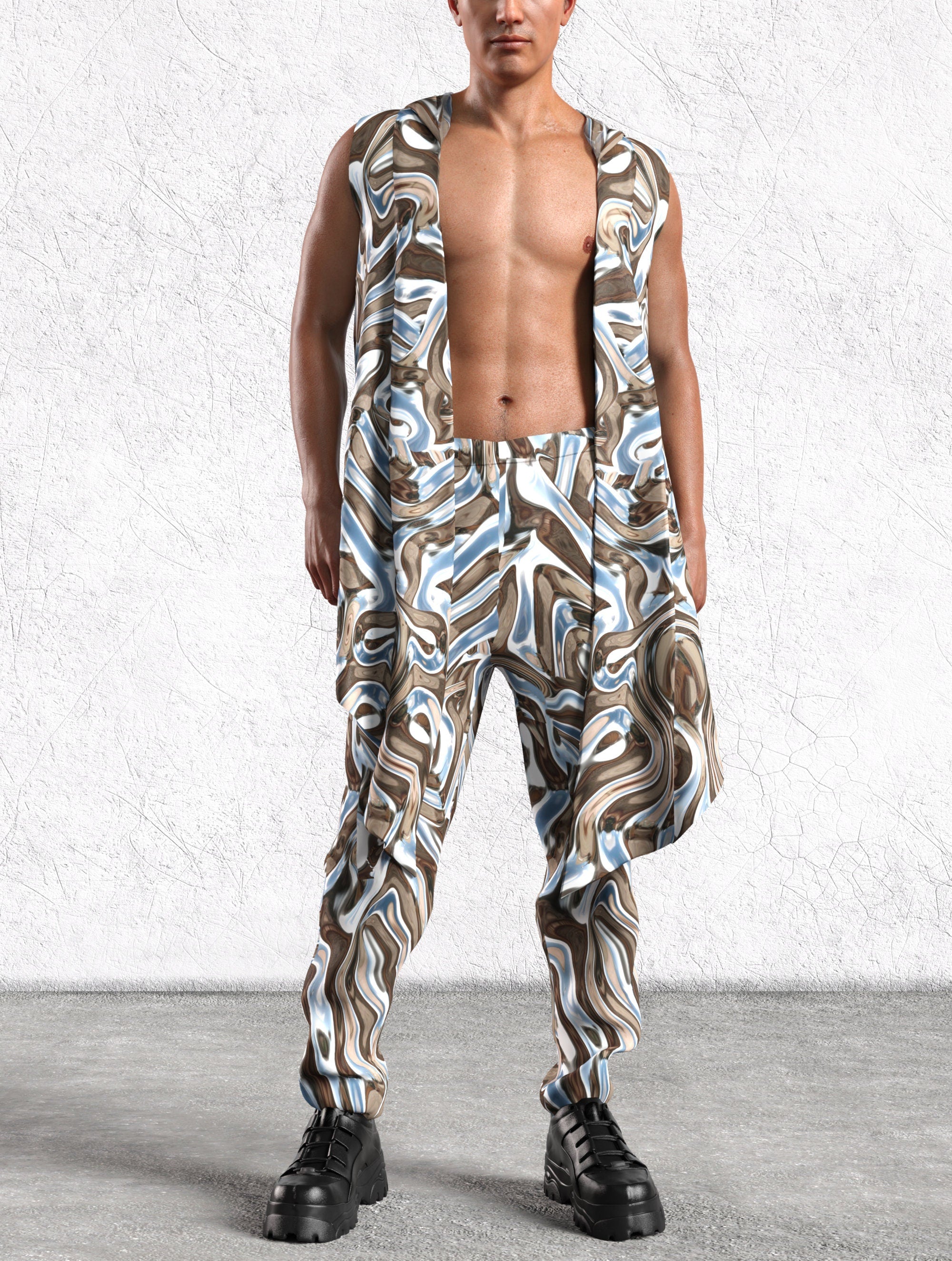 Mecha Vortex Male Hooded Vest Set Lycra