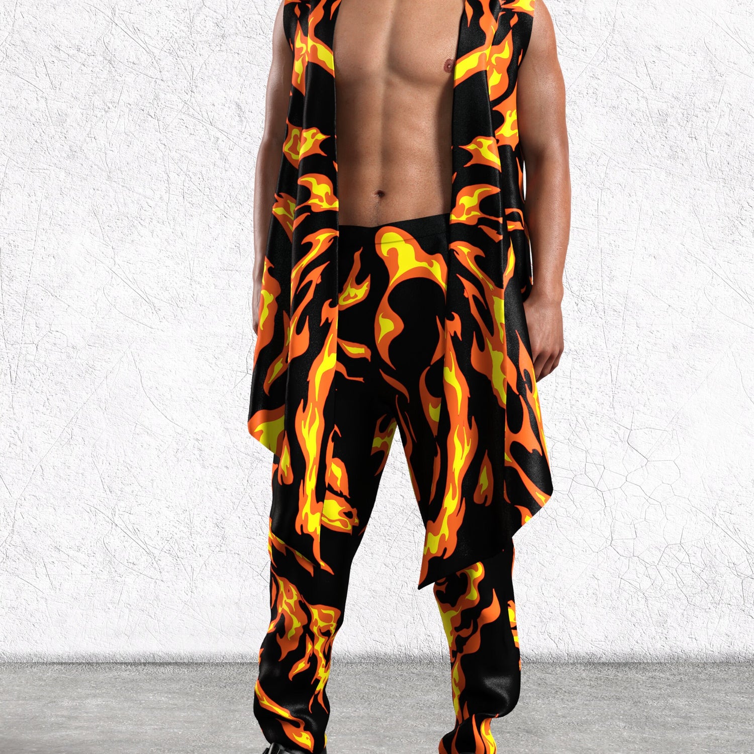 Burn Baby Burn Male Hooded Vest Lycra