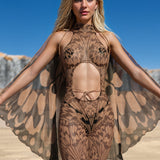 Wings Of Desert Mesh Halter Jumpsuit