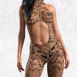 Wings Of Desert Mesh Halter Jumpsuit