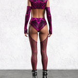 Magenta Thread Chaps Leotard