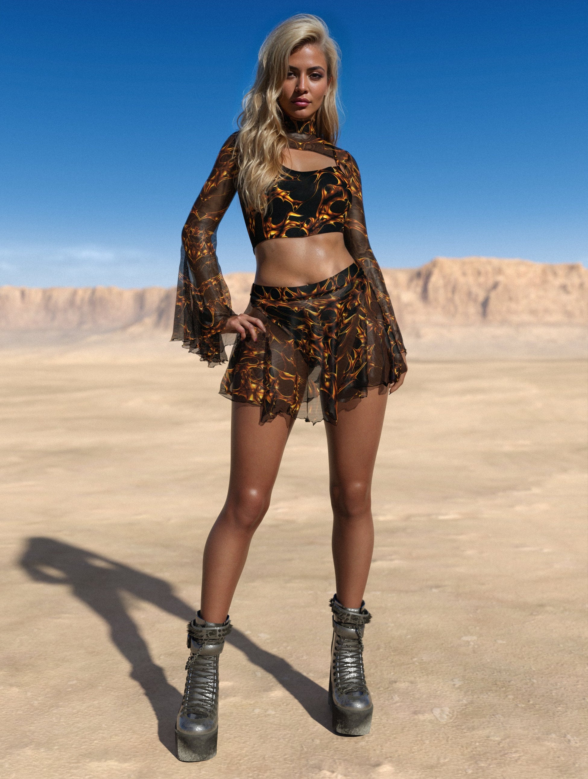 Event Horizon Mesh Bellsleeve Shrug 2