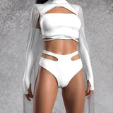 Just White Cutout Rave Set