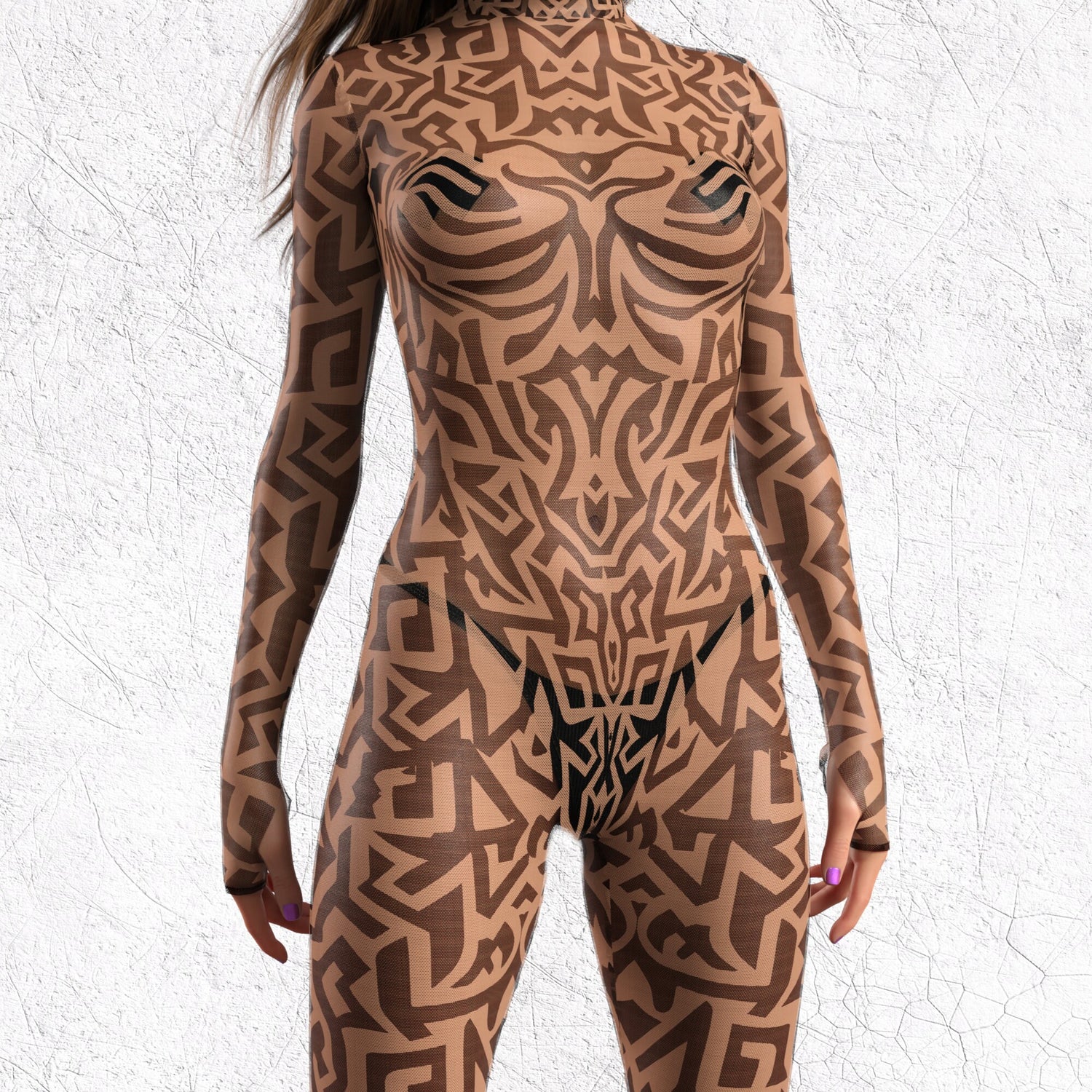 Women Untamed Mesh Bare Back Costume