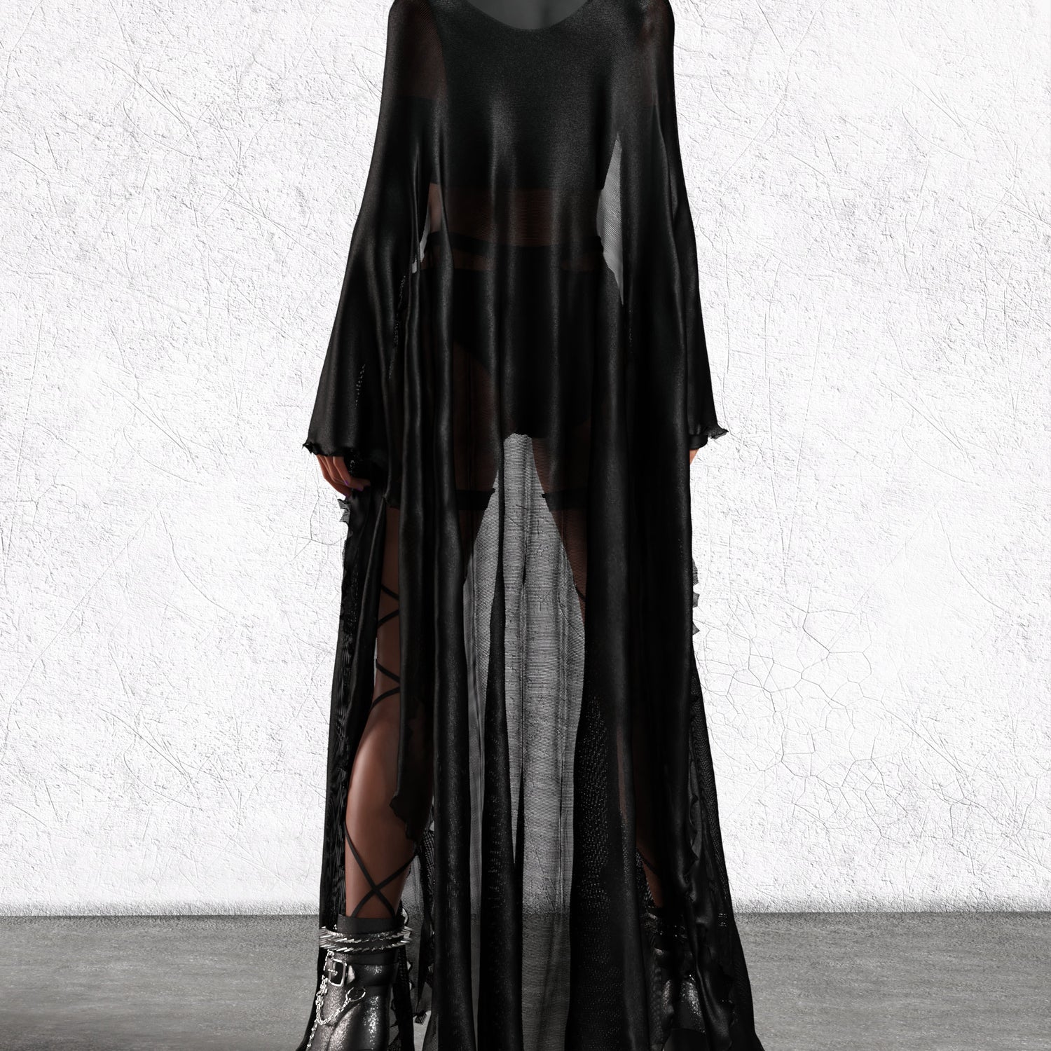 Just Black Rave Kimono Set Lycra
