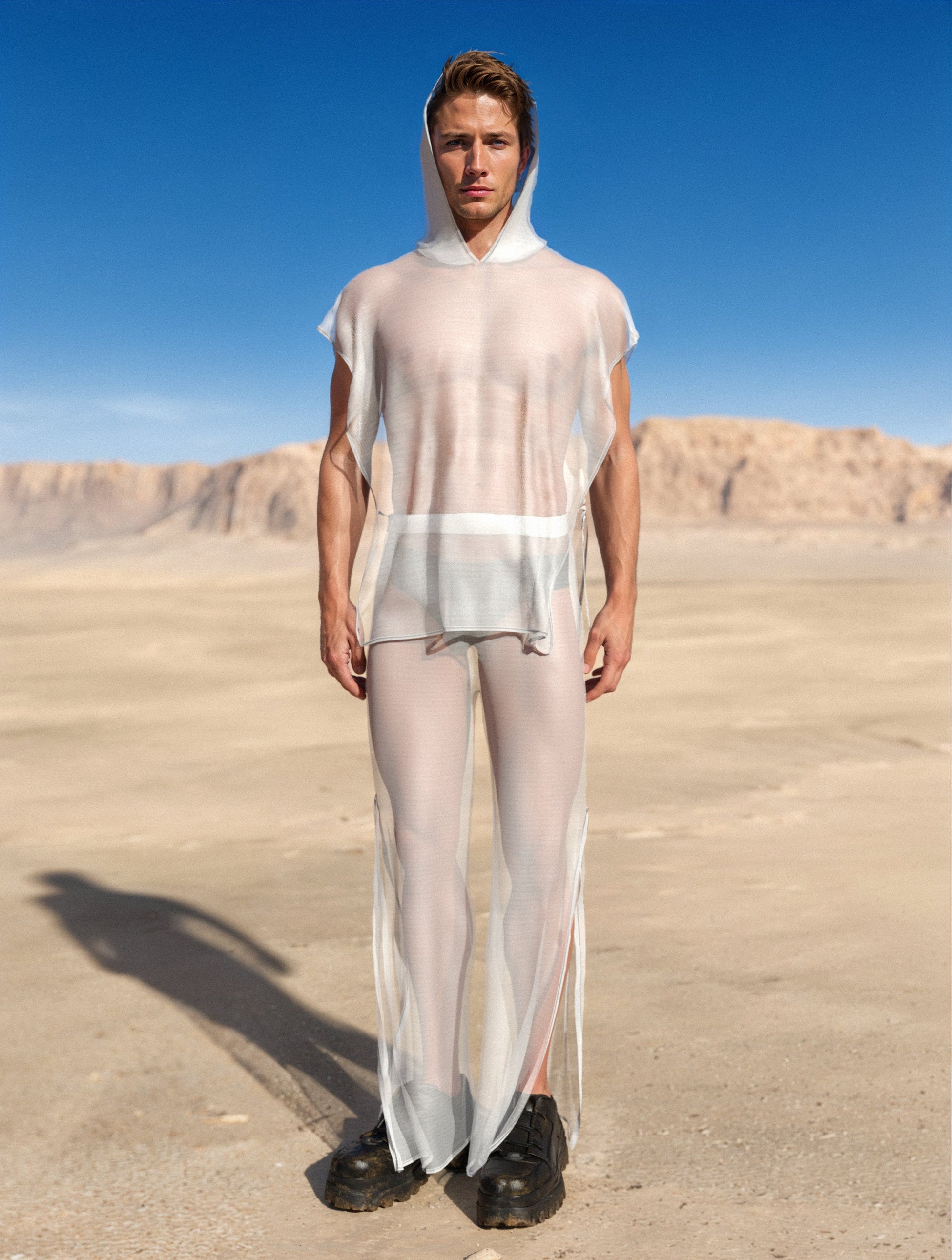 Just White Unisex Hooded Top 2
