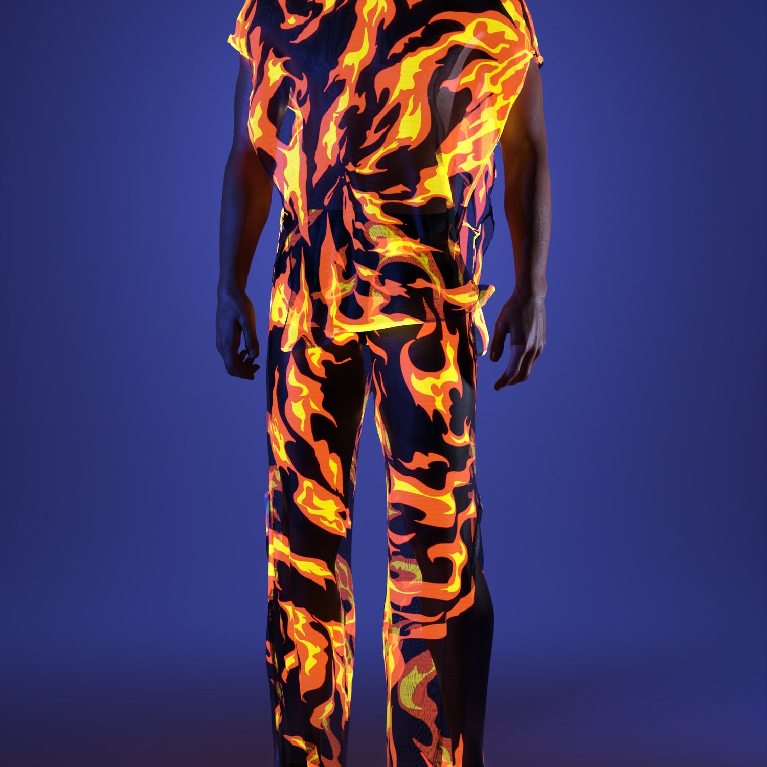 Burn Baby Burn Male Hooded Set Mesh