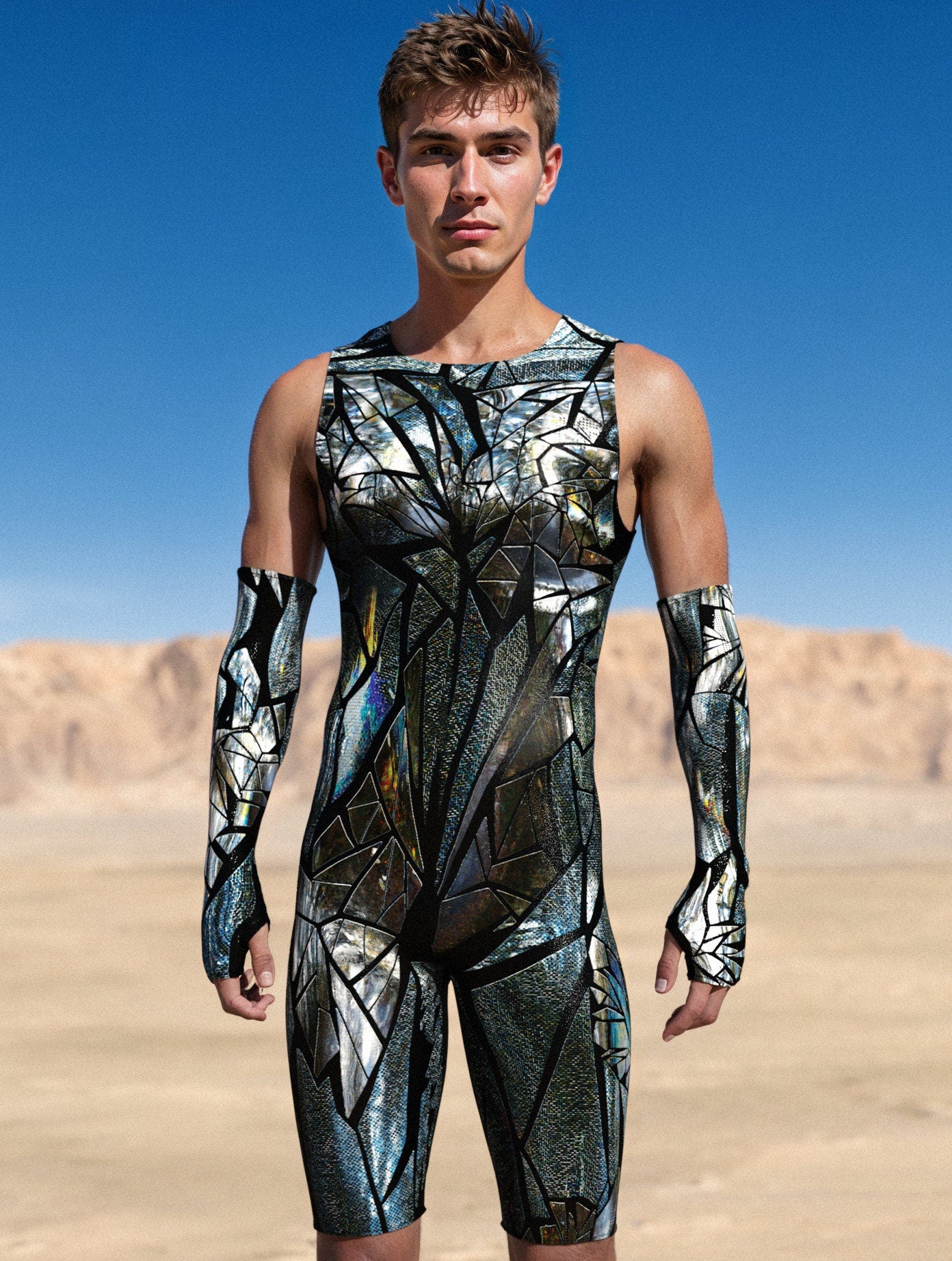 Mirror's Edge Male Back Zip Romper 1