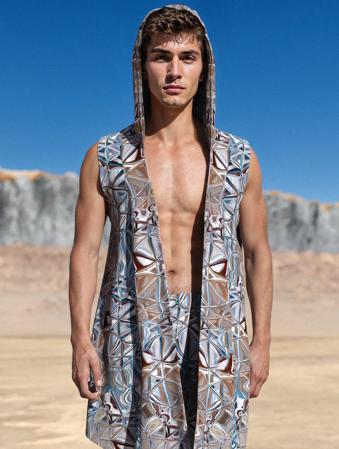 Mirror Male Hooded Vest