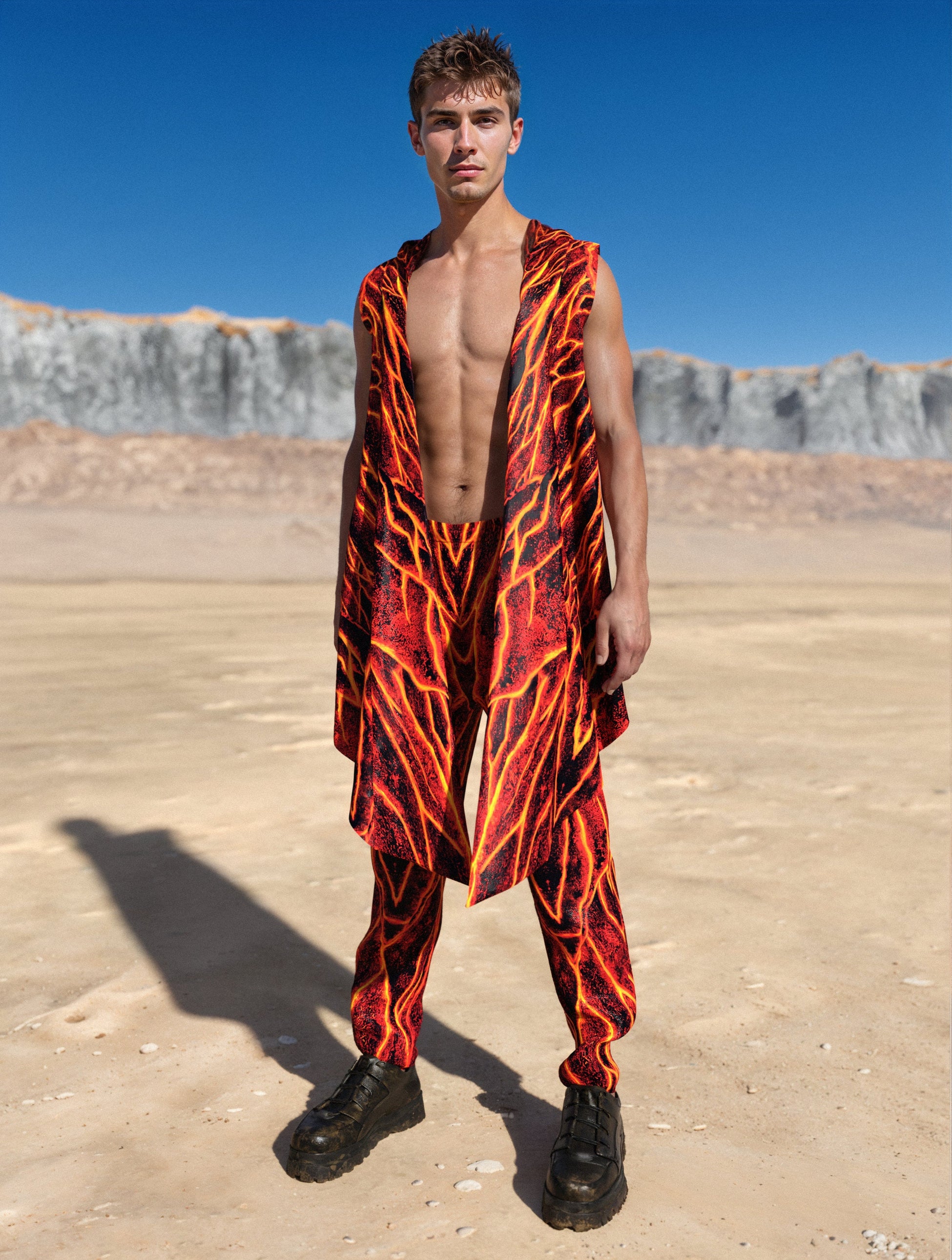 Lava Burst Male Hooded Vest Set 2