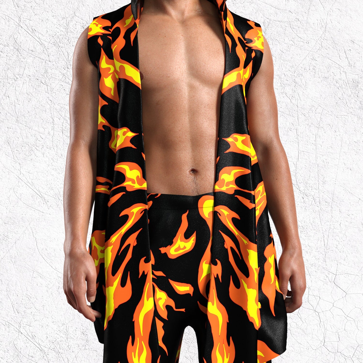 Burn Baby Burn Male Hooded Vest 6
