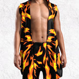 Burn Baby Burn Male Hooded Vest