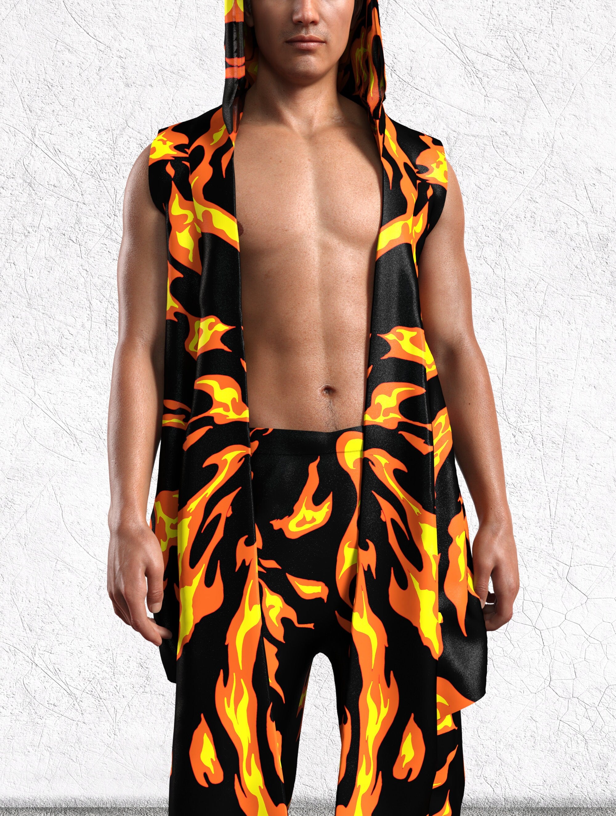 Burn Baby Burn Male Hooded Vest 6