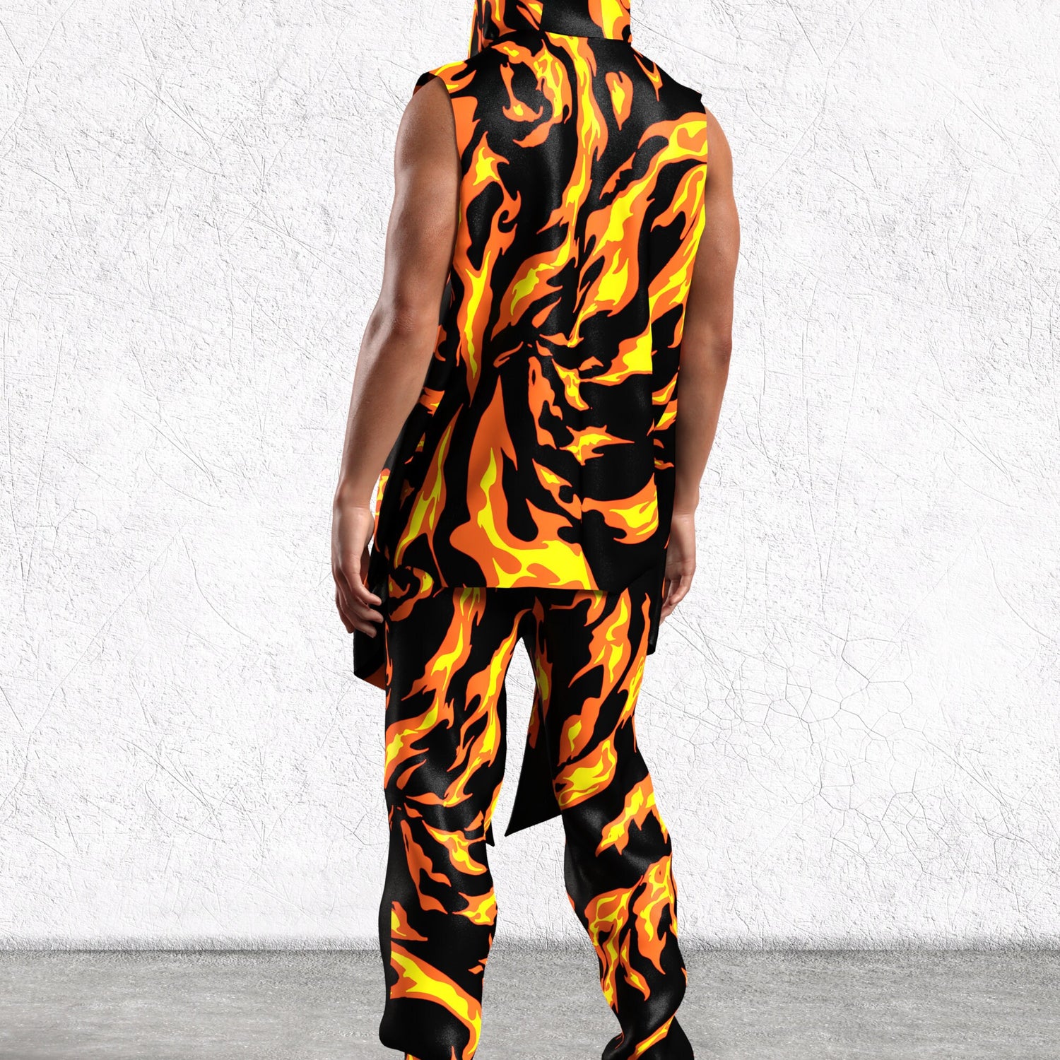 Men Burn Baby Burn Male Hooded Vest