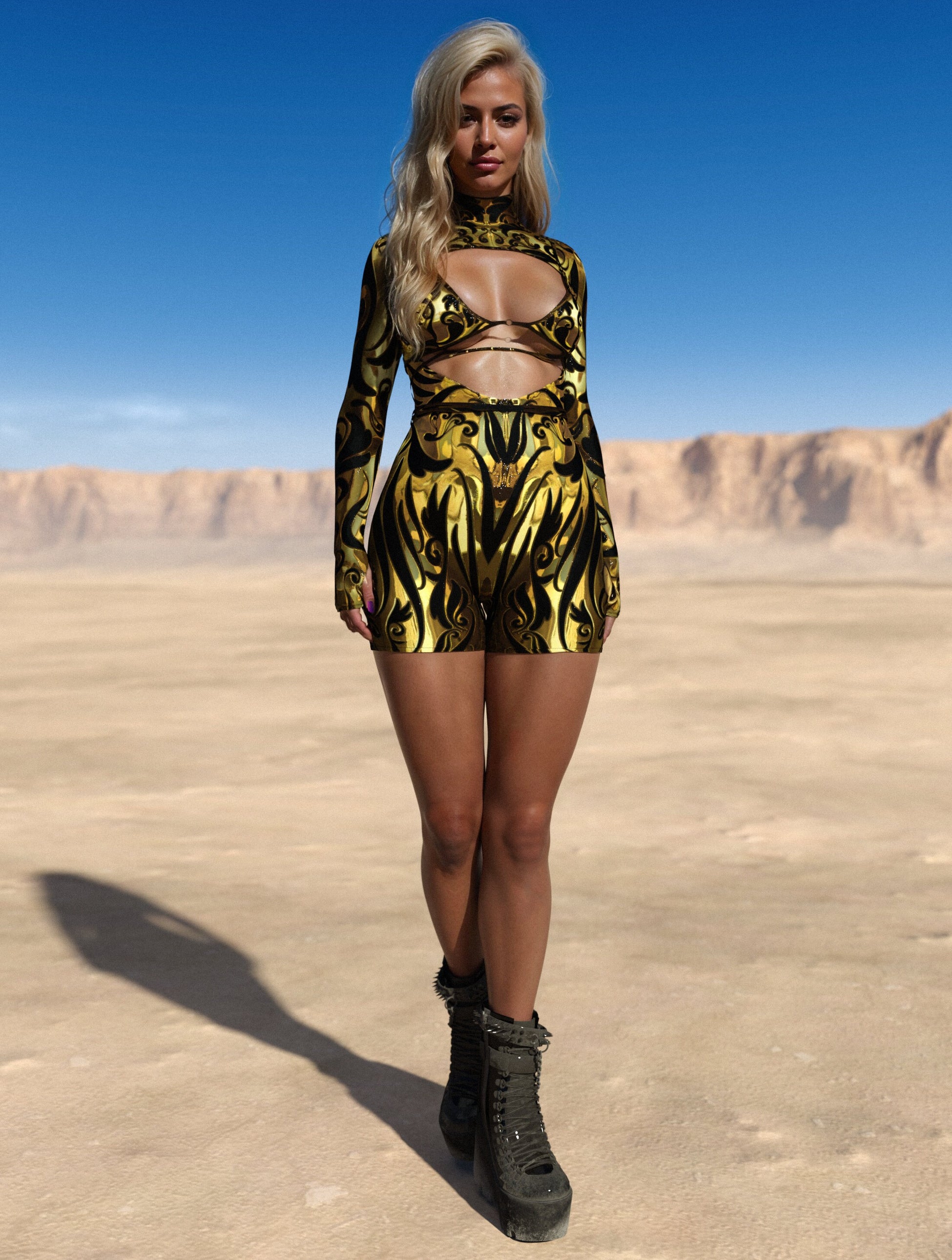 Eos Gold Open Heart Romper 2