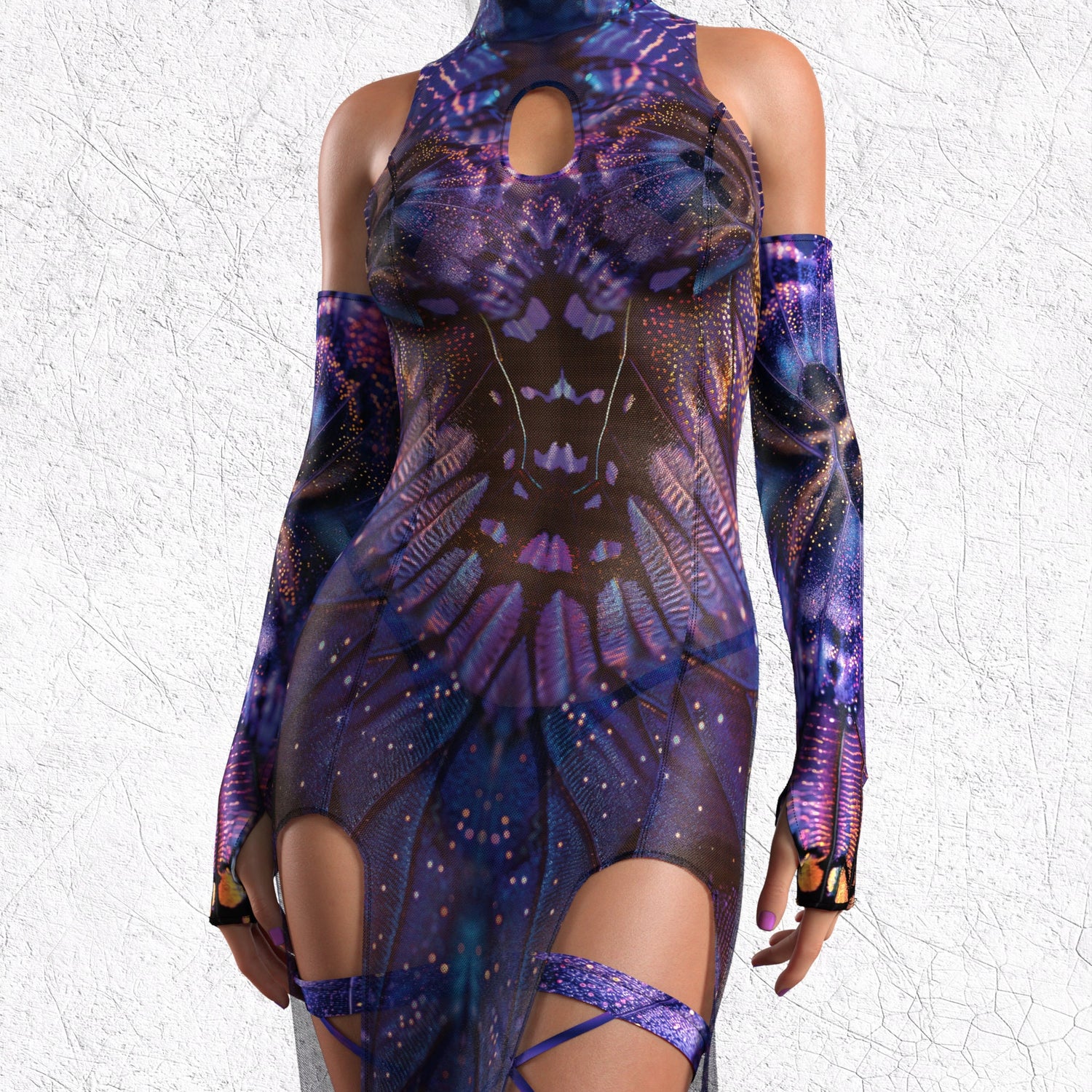 Midnight Desire Mesh Keyhole Dress 6