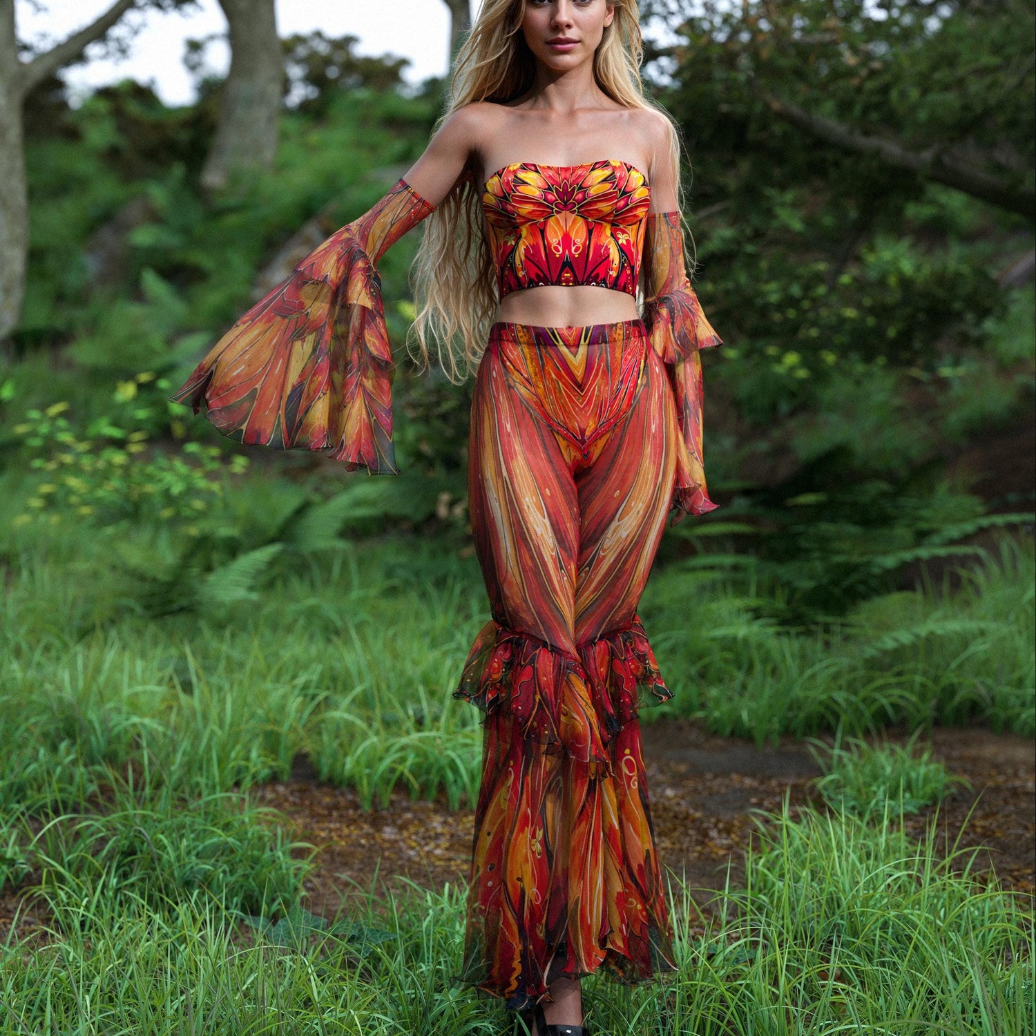 Autumn Whisper Bandeau Top Orange